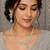 Pista green ad & agate stone designer necklace set with earrings – rhodium plated