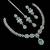 Pista green ad & agate stone designer necklace set with earrings – rhodium plated