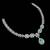 Pista green ad & agate stone designer necklace set with earrings – rhodium plated