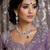 Purple & green ad & agate stone designer necklace set with earrings – rhodium plated