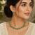 Green ad stone & agate stone necklace set with earrings, antique gold plated