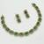 Green ad stone & agate stone necklace set with earrings, antique gold plated