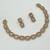 Baby pink ad stone & agate stone necklace set with earrings, antique gold plated