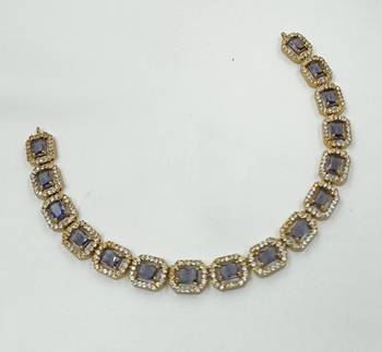 Purple ad stone & agate stone necklace set with earrings, antique gold plated 3