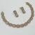 White ad stone & agate stone necklace set with earrings, antique gold plated