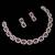 Ruby ad & agate stone designer necklace set with earrings – rhodium plated
