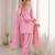 Women pink silk sequin emroidery work kurta set