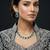 Green ad & agate stone designer necklace set with earrings – rhodium plated