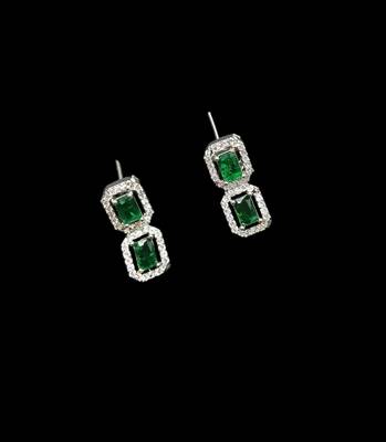 Green ad & agate stone designer necklace set with earrings     rhodium plated 4