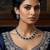 Blue & green ad & agate stone designer necklace set with earrings – rhodium plated