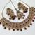 Maroon agsta stone & agate stone necklace set with earrings, antique gold plated