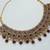 Maroon agsta stone & agate stone necklace set with earrings, antique gold plated