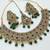 Green ad stone & agate stone necklace set with earrings, antique gold plated