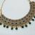 Green ad stone & agate stone necklace set with earrings, antique gold plated