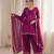 Women wine silk sequin emroidery work kurta set