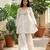 Women white silk sequin emroidery work kurta set