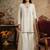 Women white silk sequin emroidery work kurta set