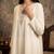 Women white silk sequin emroidery work kurta set