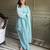 Women sky blue silk sequin emroidery work kurta set