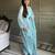 Women sky blue silk sequin emroidery work kurta set
