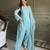 Women sky blue silk sequin emroidery work kurta set