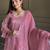 Women peach silk sequin emroidery work kurta set