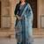 Women blue silk sequin emroidery work kurta set