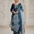 Women blue silk sequin emroidery work kurta set