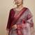 Women maroon silk sequin emroidery work kurta set