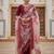 Women maroon silk sequin emroidery work kurta set