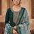 Women green silk sequin emroidery work kurta set