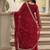 Women maroon silk sequin emroidery work kurta set