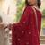 Women maroon silk sequin emroidery work kurta set