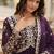 Women purple silk sequin emroidery work kurta set
