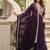 Women purple silk sequin emroidery work kurta set