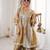 Women beige tissue sequin emroidery work kurta set