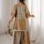 Women beige tissue sequin emroidery work kurta set