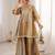 Women beige tissue sequin emroidery work kurta set