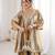 Women beige tissue sequin emroidery work kurta set