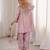 Women pink silk sequin emroidery work kurta set