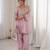 Women pink silk sequin emroidery work kurta set