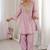 Women pink silk sequin emroidery work kurta set