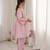 Women pink silk sequin emroidery work kurta set
