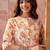 Women orange cotton sequin emroidery work kurta set