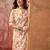 Women orange cotton sequin emroidery work kurta set