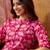 Women pink cotton sequin emroidery work kurta set
