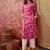 Women pink cotton sequin emroidery work kurta set