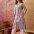Women grey cotton sequin emroidery work kurta set