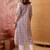 Women grey cotton sequin emroidery work kurta set