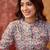 Women grey cotton sequin emroidery work kurta set